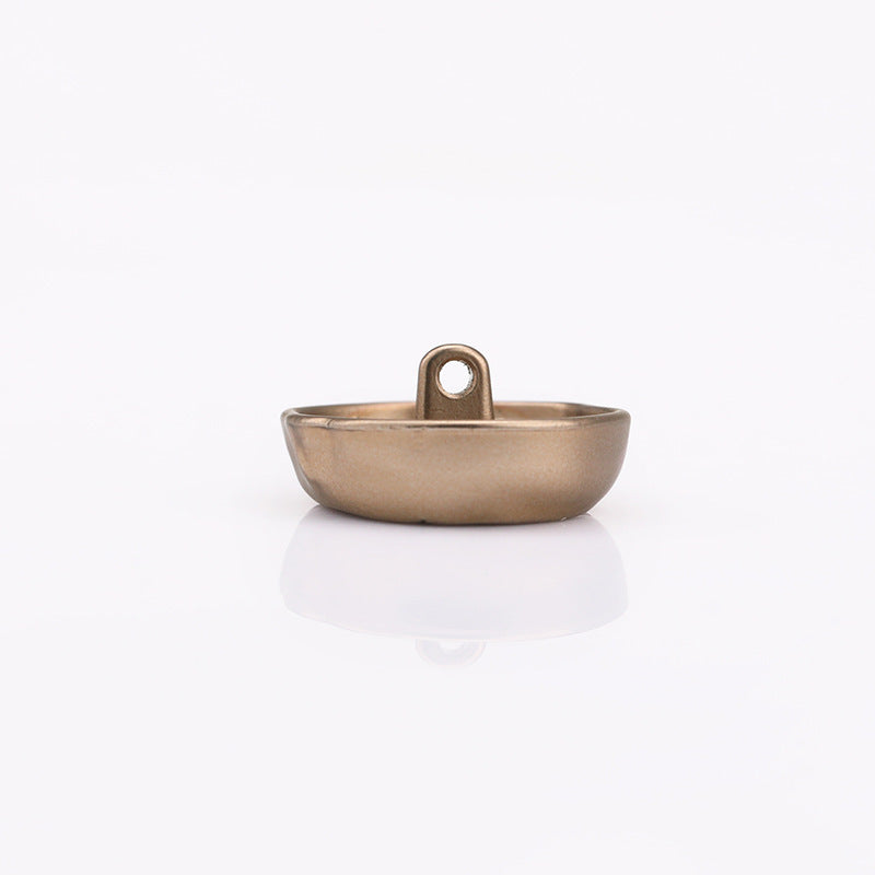 Sand Gold Schaftknopf-Ansicht von der Seite, rundes Crackle-Metallrelief