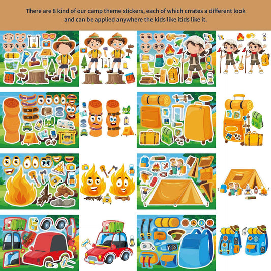 Make a Face Spring Camping DIY Stickers for Kids 24 Sheets