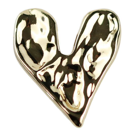 Bright White Rose Gold Hammered Heart Shape Metal Shank Buttons 20pcs Gold