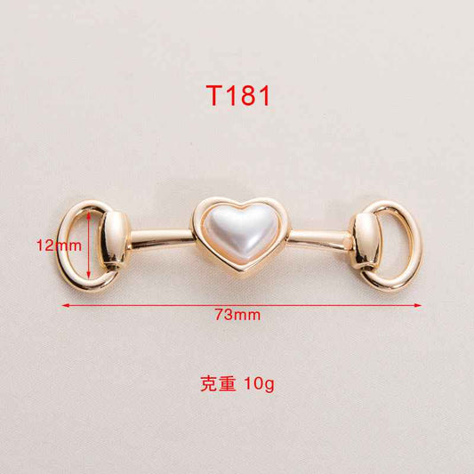 73mm Gold Silver Metal Heart Chain Decorative Buckle 20 Pack