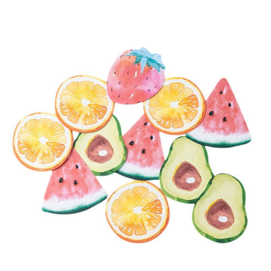Fruit Shaped Sticky Notes | Avocado,Orange,Watermelon Strawberry 12-Pack