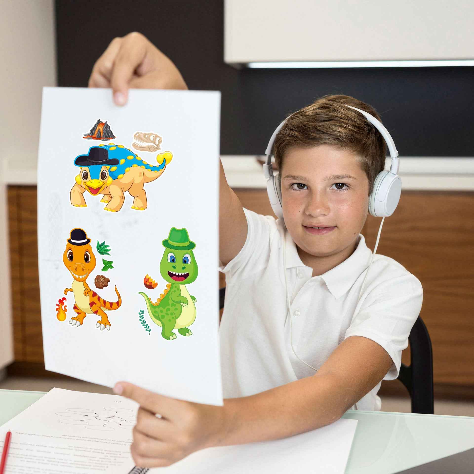 Make a Face Tyrannosaurus Rex Stickers for Kids 32 Sheets