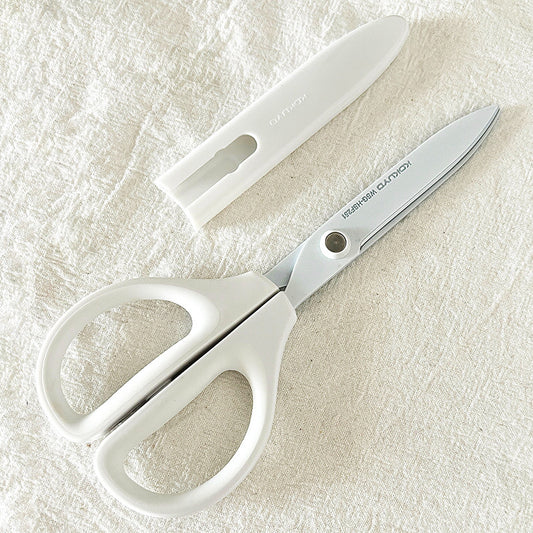 KOKUYO SAXA Fluorine-Coated Scissors | Safe, Portable & Multi-Purpose | 172×76mm | WSG-HSF251 White