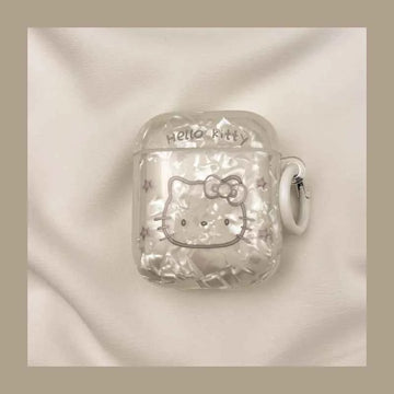Shell-Pattern Hello Kitty AirPods Case