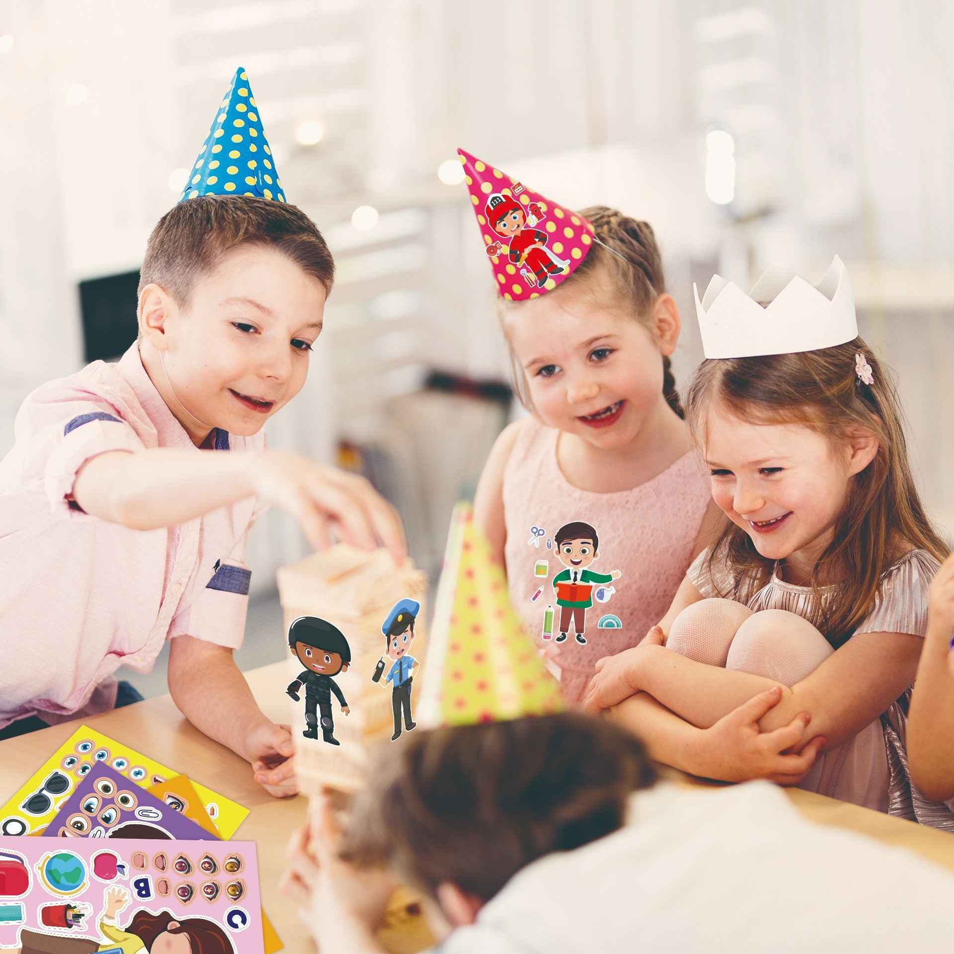 Make a Face Cartoon Role Stickers for Kids 24 Sheets