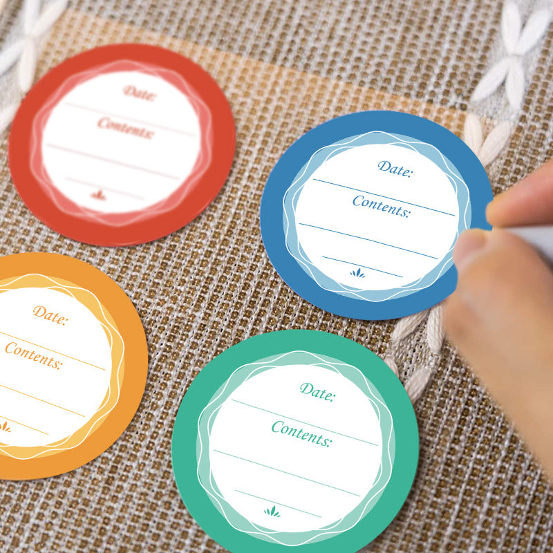 180pcs Food Date Sticker for Jars Waterproof Removable Mark Label 4CM