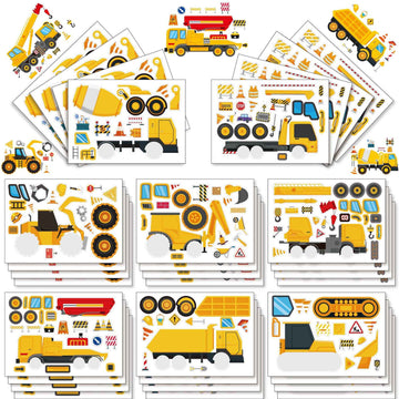 Make a Face Engineering Vehicle Stickers for Kids 24 Sheets