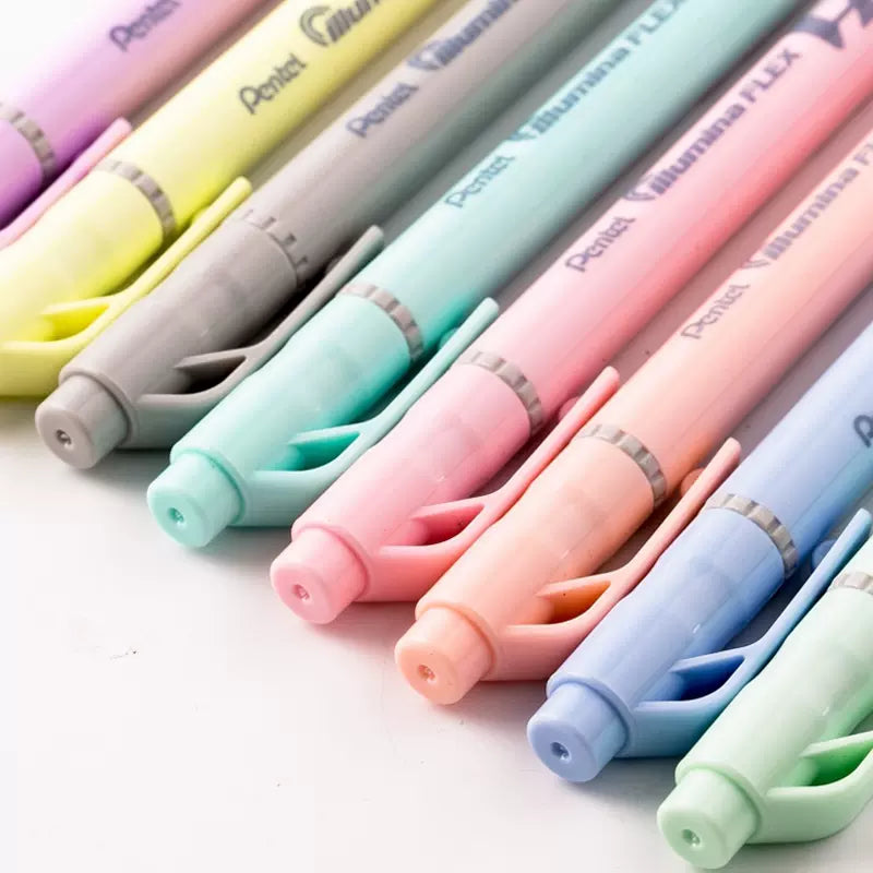 Pentel Dual Highlighter Pastel Illumina Flex Twin Tip 8 Colors