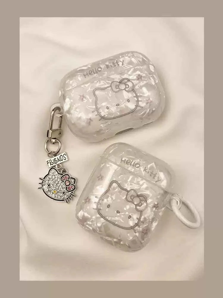 Shell-Pattern Hello Kitty AirPods Case