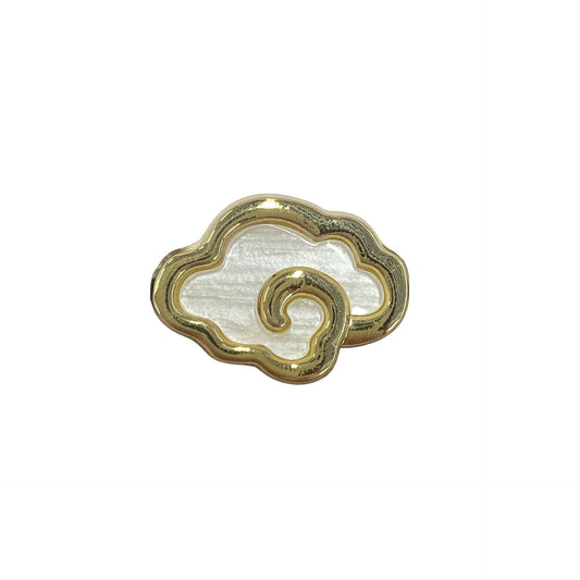 Gold Auspicious Cloud Stone Texture Metal Shank Buttons 20pcs