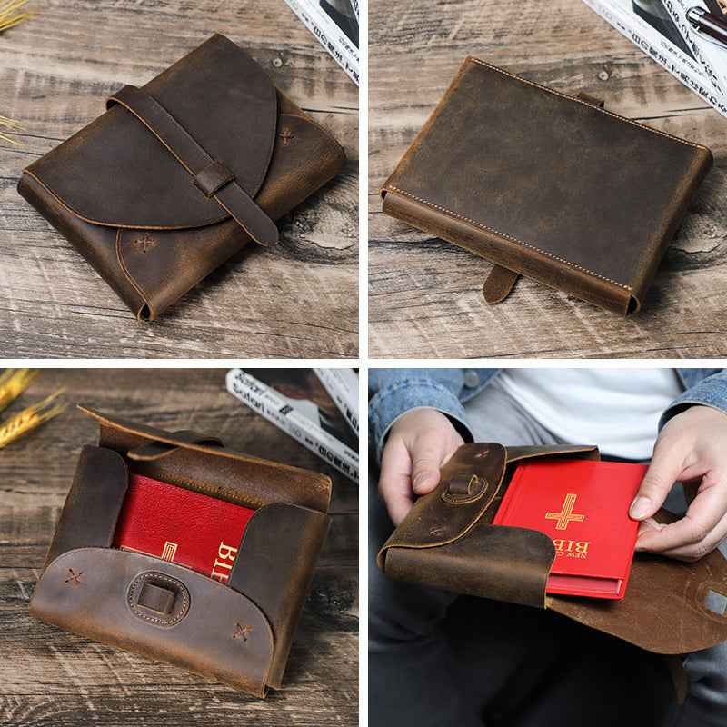 Leather Bible Book Cover Holder