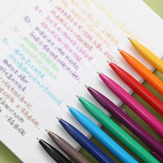 SANKOU ZX9 Retractable Ballpoint Pen Set – 10 Colors, 0.7mm