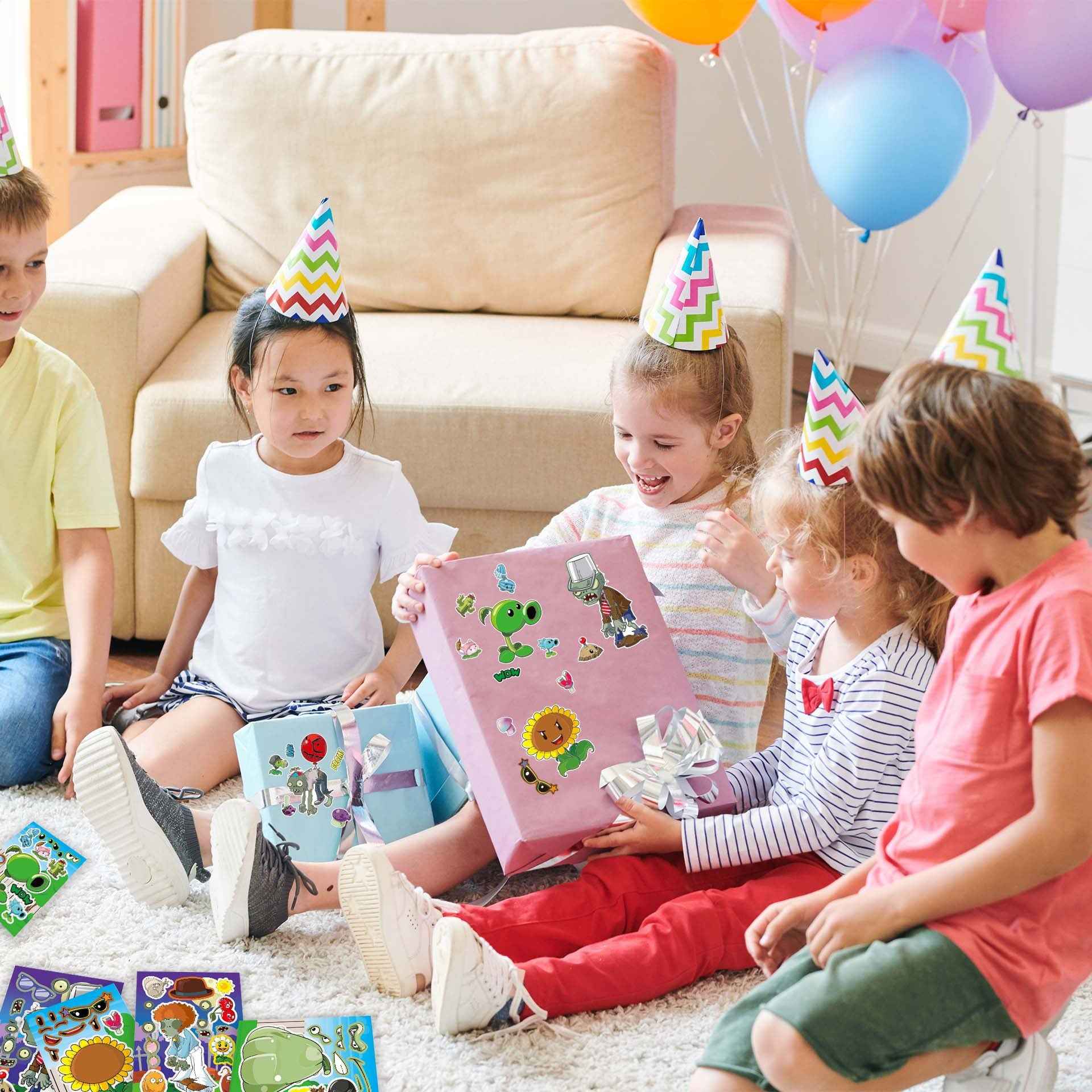 Make a Face Anime Plants vs. Zombies Stickers for Kids 24 Sheets