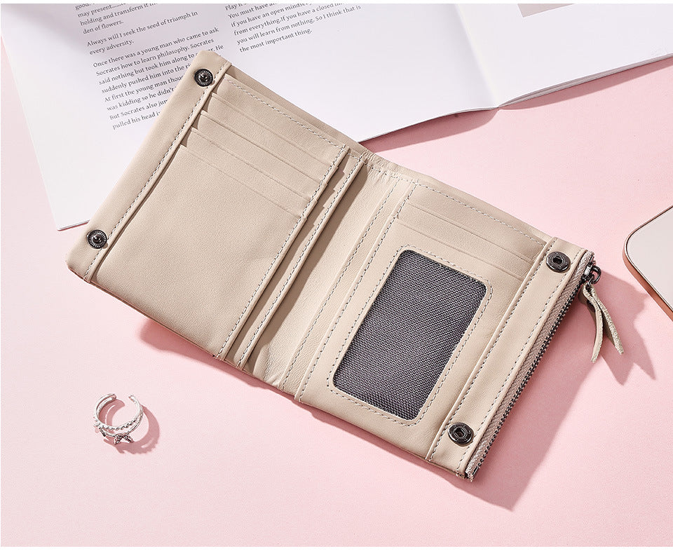 Retro Genuine Leather Short Wallet