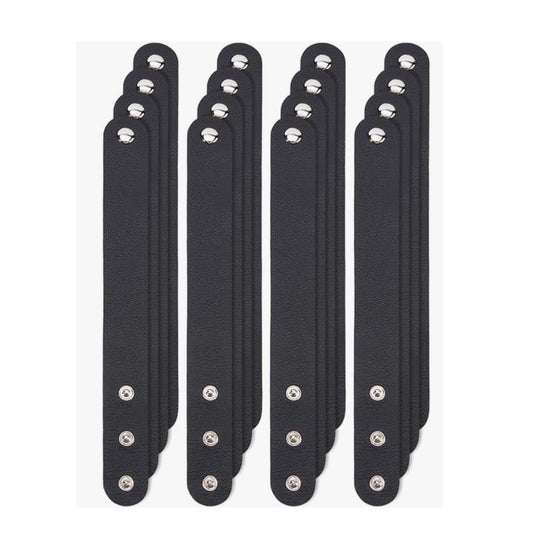 Adjustable PU Leather Bracelet DIY Engravable Wristbands 12 Pack Black
