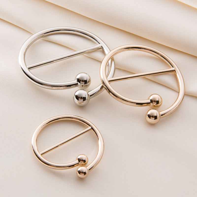 Knot ring metal buttons in gold and silver tones, ball finials with straight bar, 20 pack