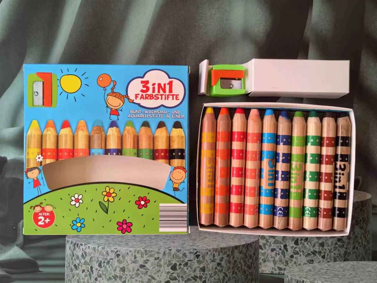 3IN1 Super Washable Big Crayons for Toddlers 10 Color
