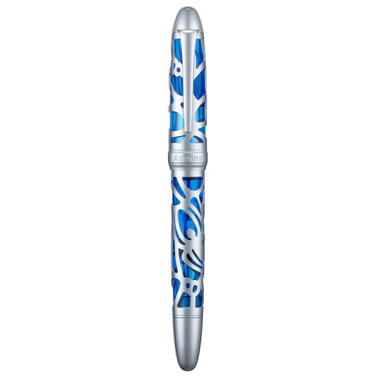 Asvine P80 Spider Hollow-Out Piston Filling Fountain Pen Blue