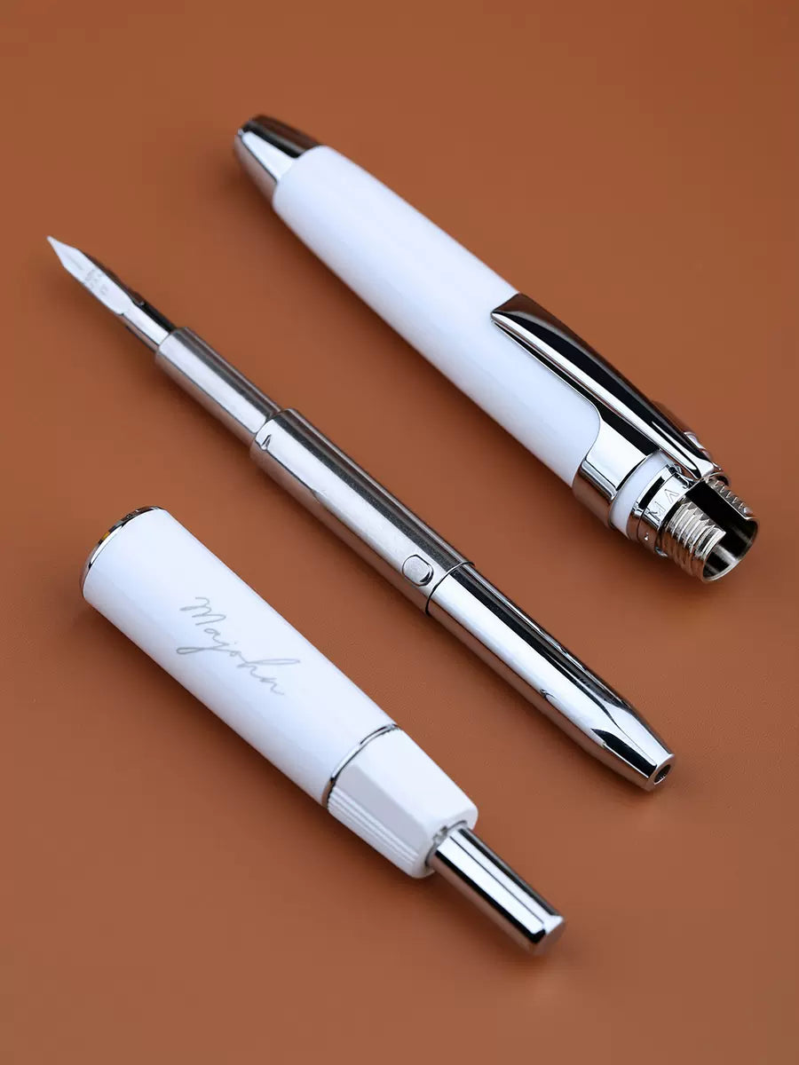 Majohn A3 Fountain Pen Retractable Extra Fine Nib with Converter Case Set