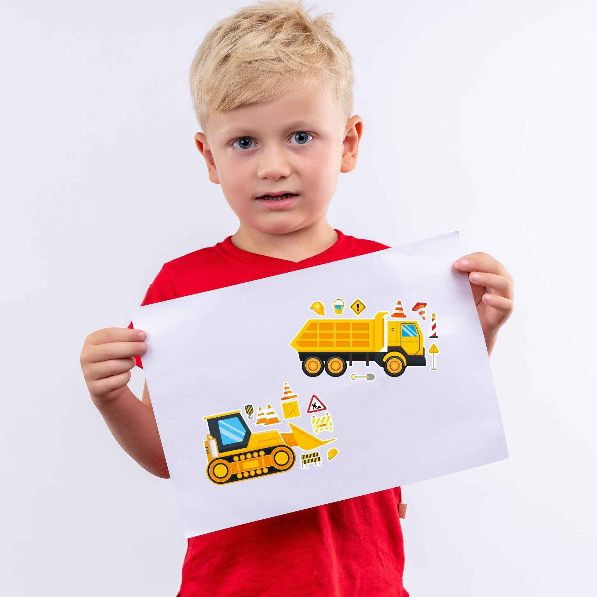Make a Face Engineering Vehicle Stickers for Kids 24 Sheets