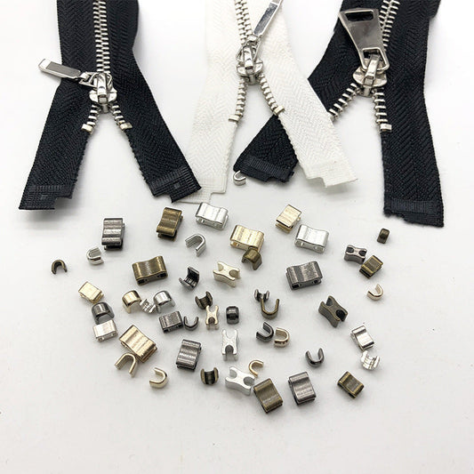 Zipper repair kit #5: metal slider components with multiple retainers and insertion pins