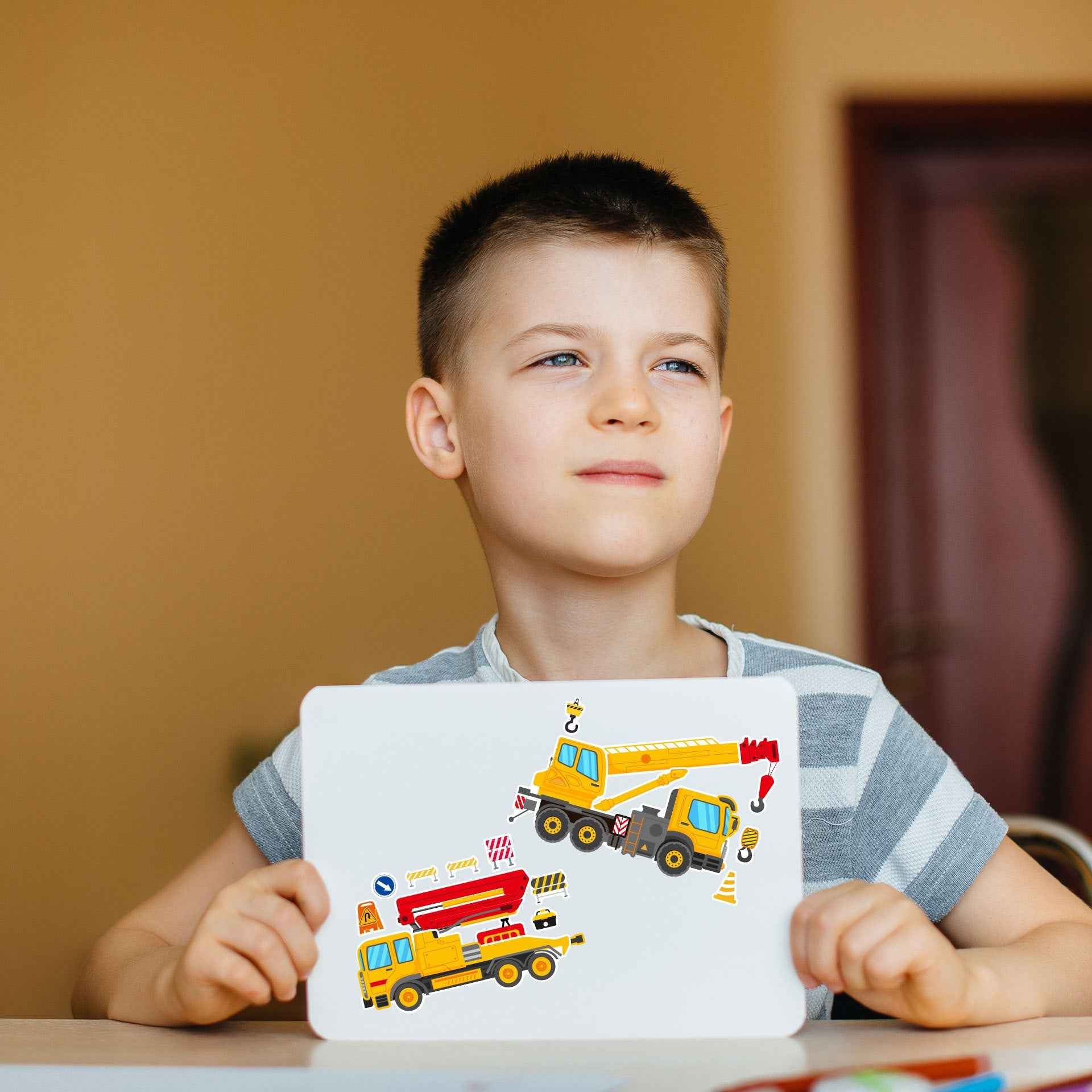 Make a Face Engineering Vehicle Stickers for Kids 24 Sheets