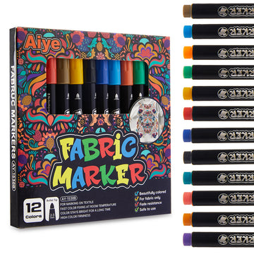 12/24 Stoffmarker-Set für Schuhe, T-Shirts & Taschen