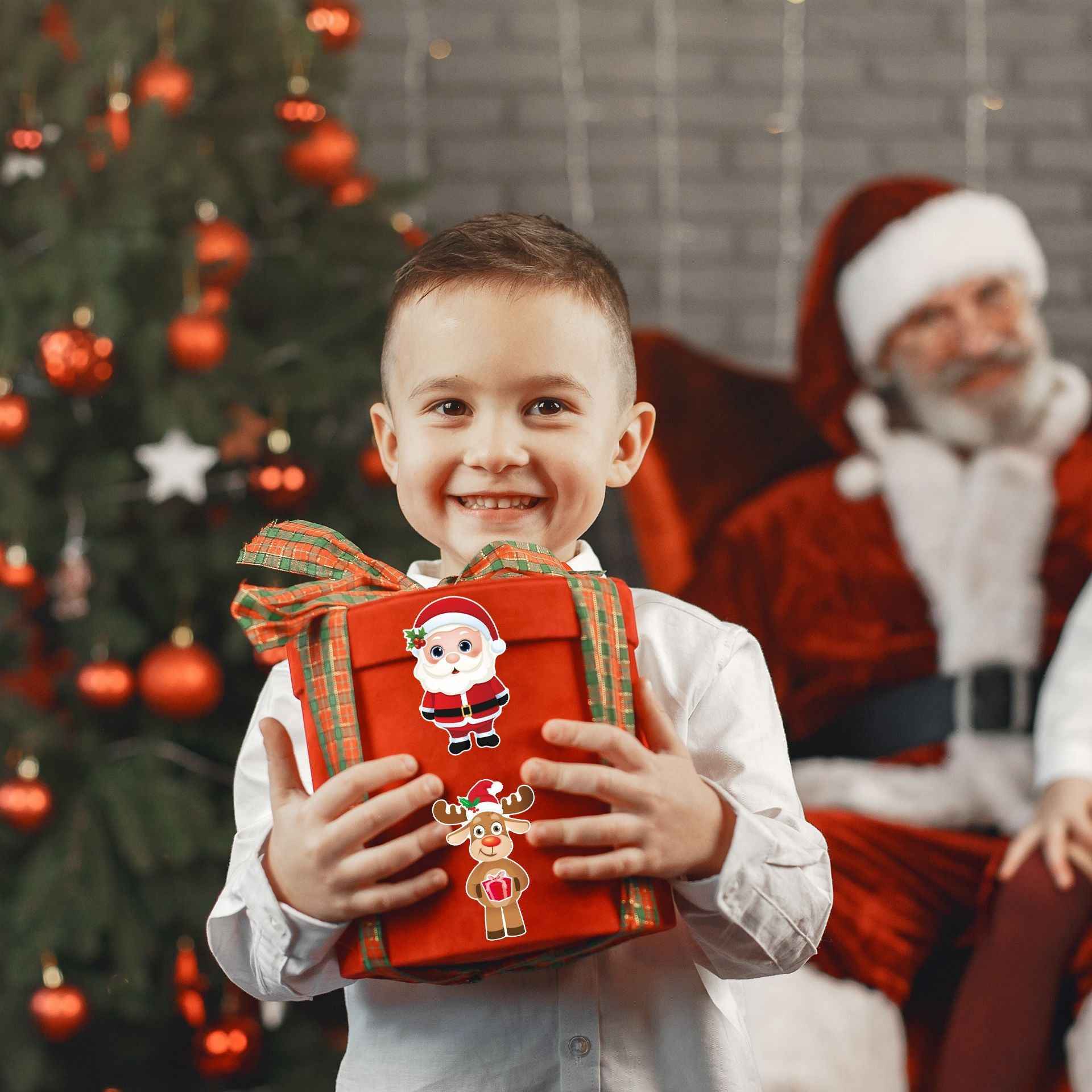 24 Sheets Make a Christmas Face Stickers for Kids