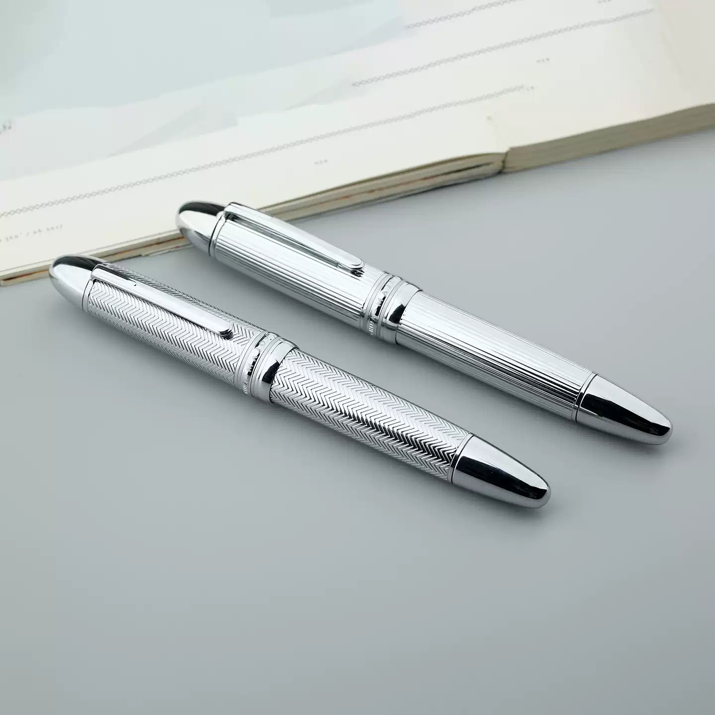 MAJOHN P141 Fountain Pen | Brass Engraved Metal Body | Differential Piston | Large Format Men's Pen