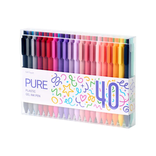 KACO PURE Colored Gel Pen Set 0.5mm Fine Tip 40-Colors