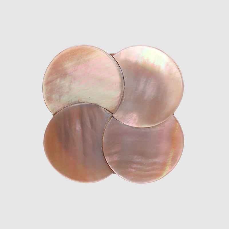 Iridescent butterfly shell buttons in warm beige/coffee tones