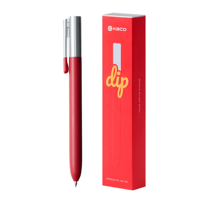 KACO DIP Metal Click Gel Pen Black Ink 0.5mm Red
