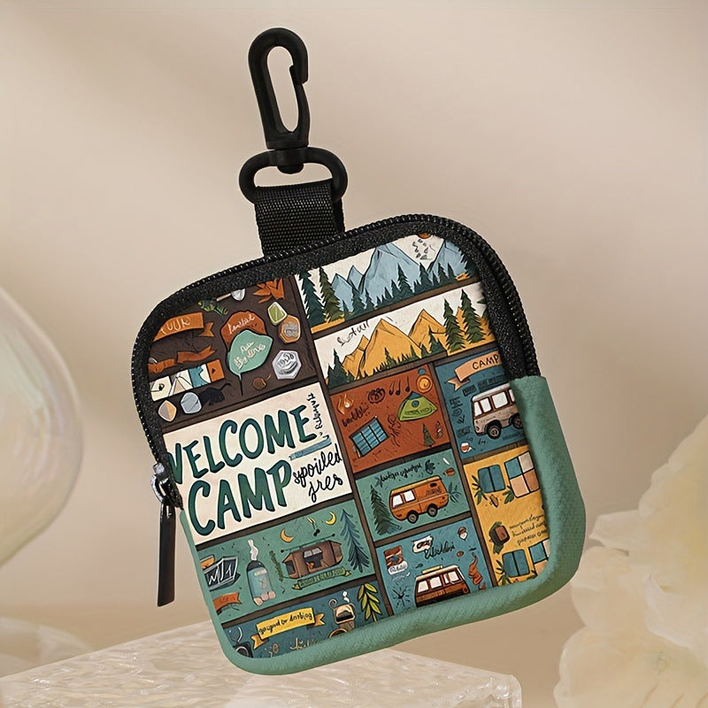 CAMP Printed Waterproof Pouch - Mini Zipper Coin Purse 2 Pack