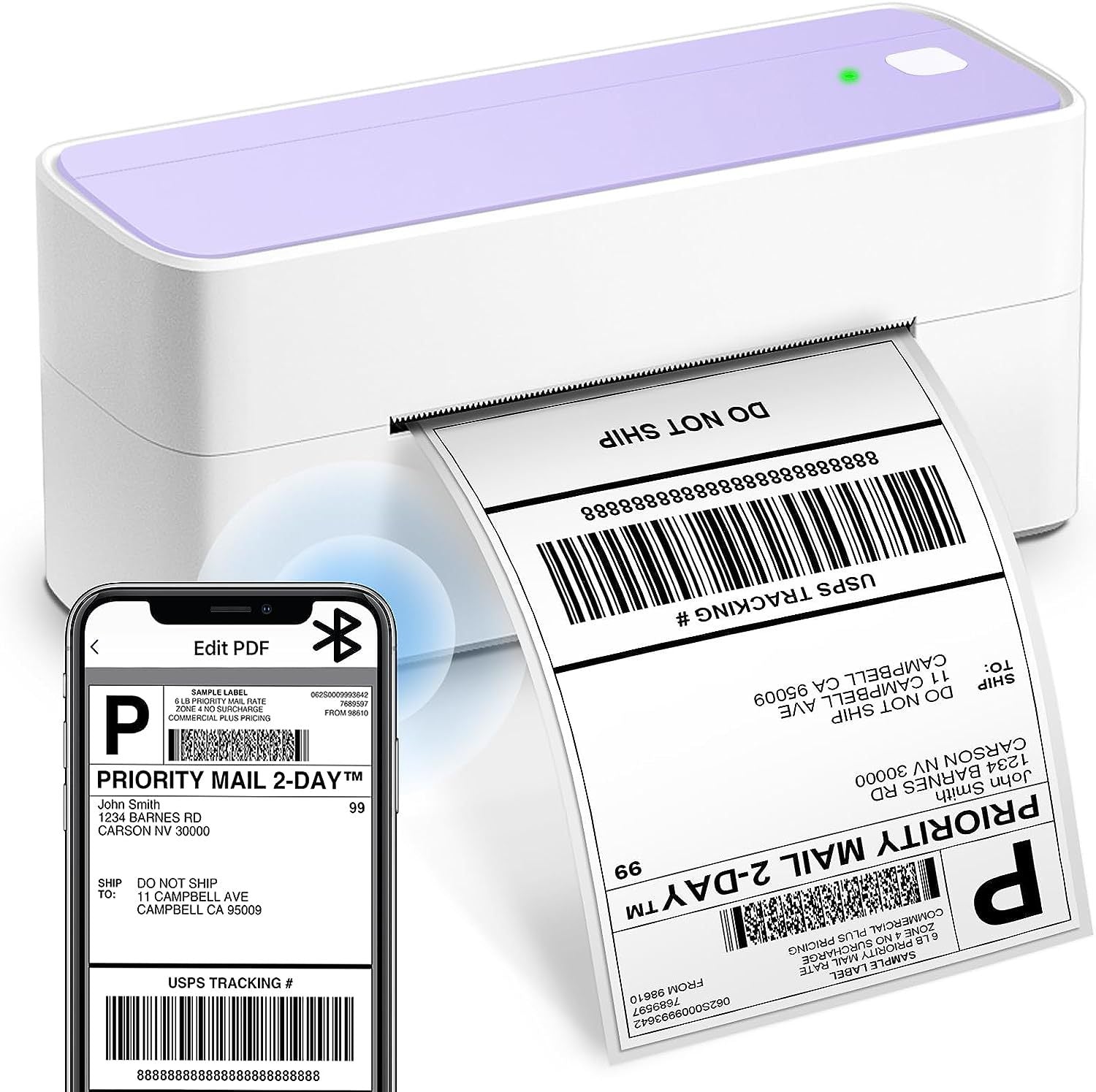 Phomemo 241BT Bluetooth Thermal Label Shipping Printer 4x6
