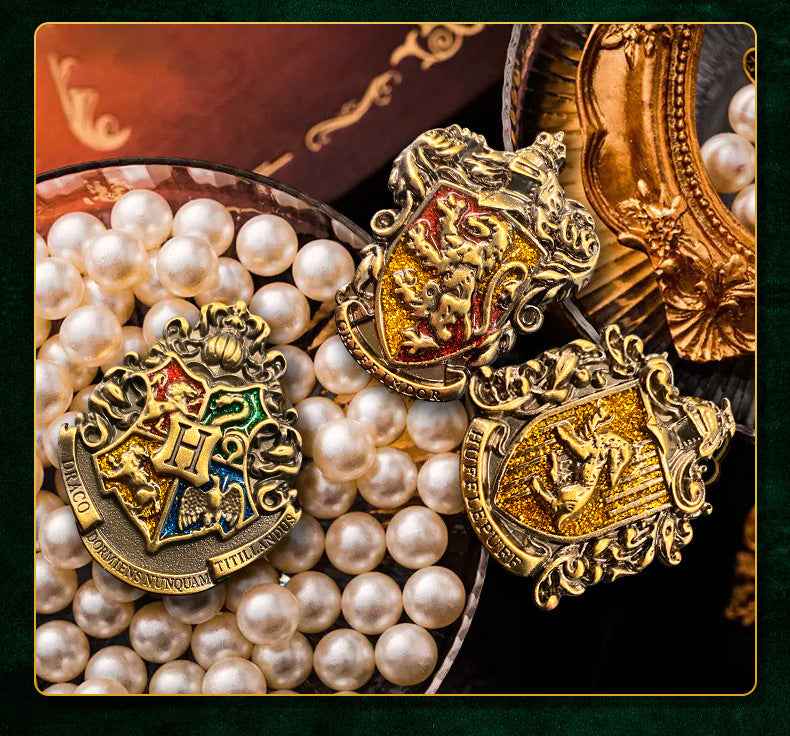 Harry Potter Metal Badge Set – Hogwarts House Crest Pins 5 Pack