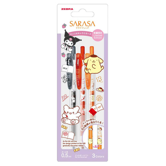 Zebra Sarasa Clip x Sanrio Colored Gel Pen Set (JJ15) - 0.5mm SET A