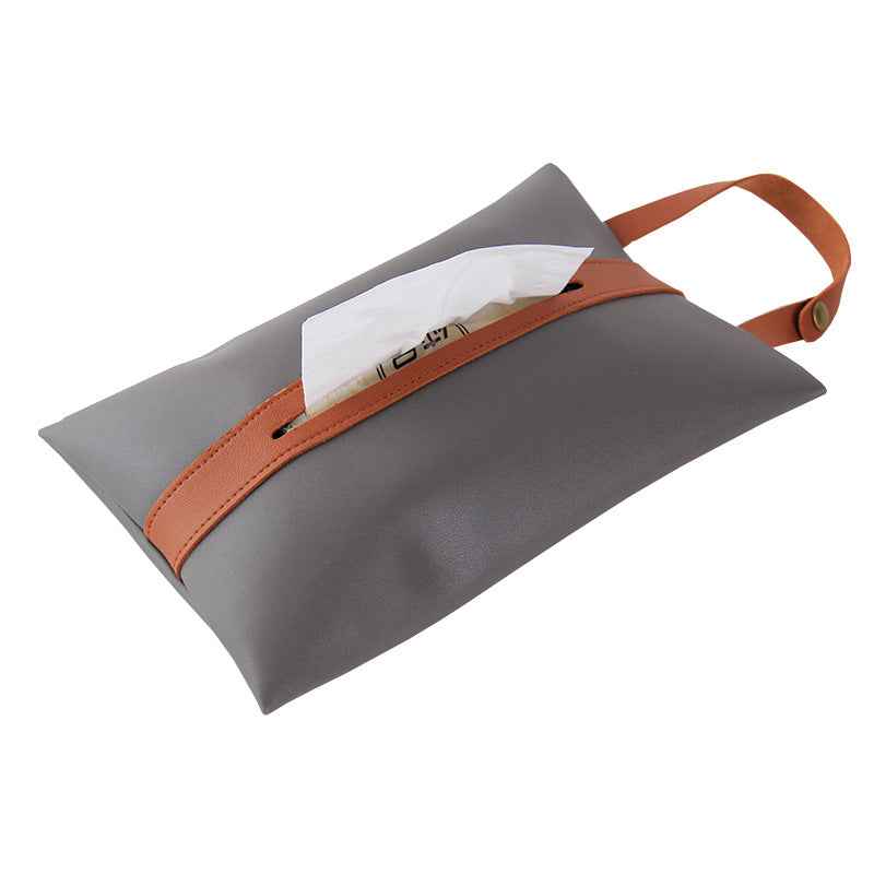 Hanging PU Leather Car Tissue Box Holder