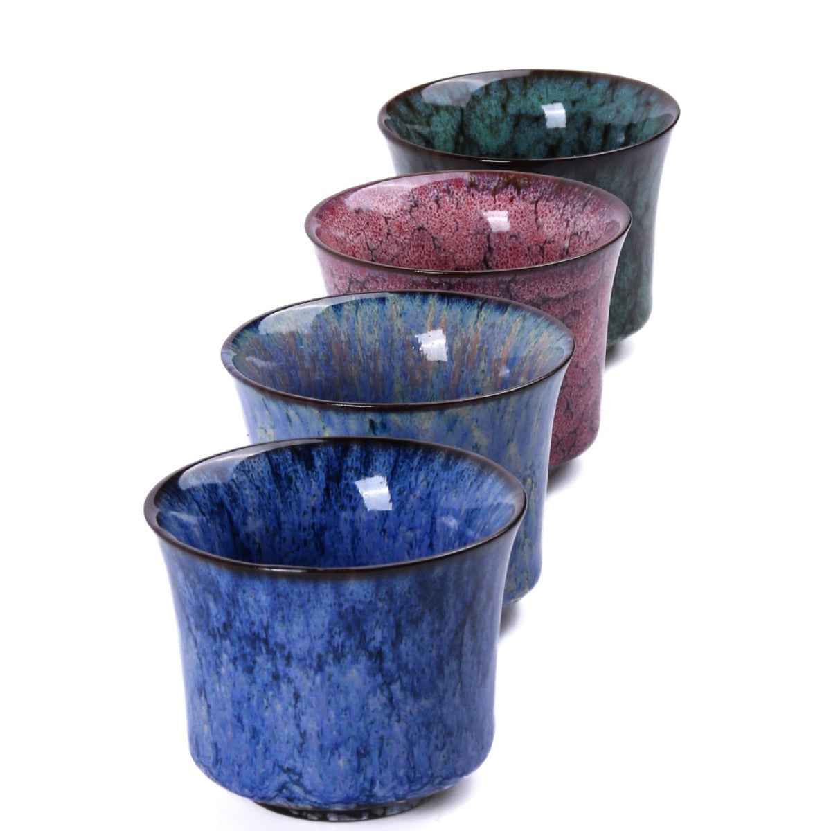 Small Ceramic Coffee Tea Cup 4 Color Set 120ml