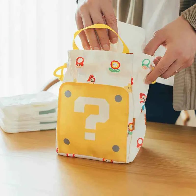 Japanese Mario Question Mark Drawstring Diaper Bag