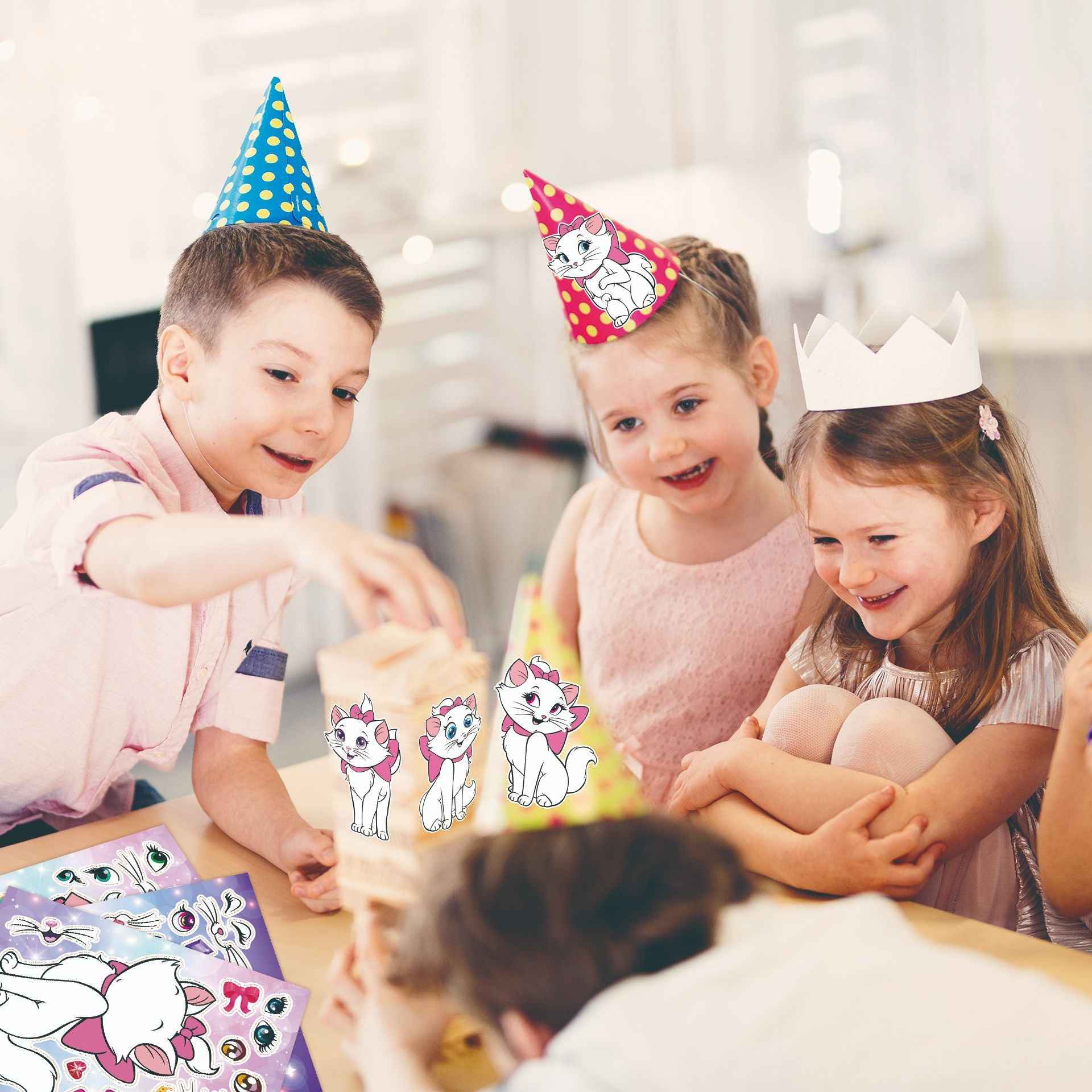 Make a Face Cartoon White Fox DIY Stickers for Kids 24 Sheets