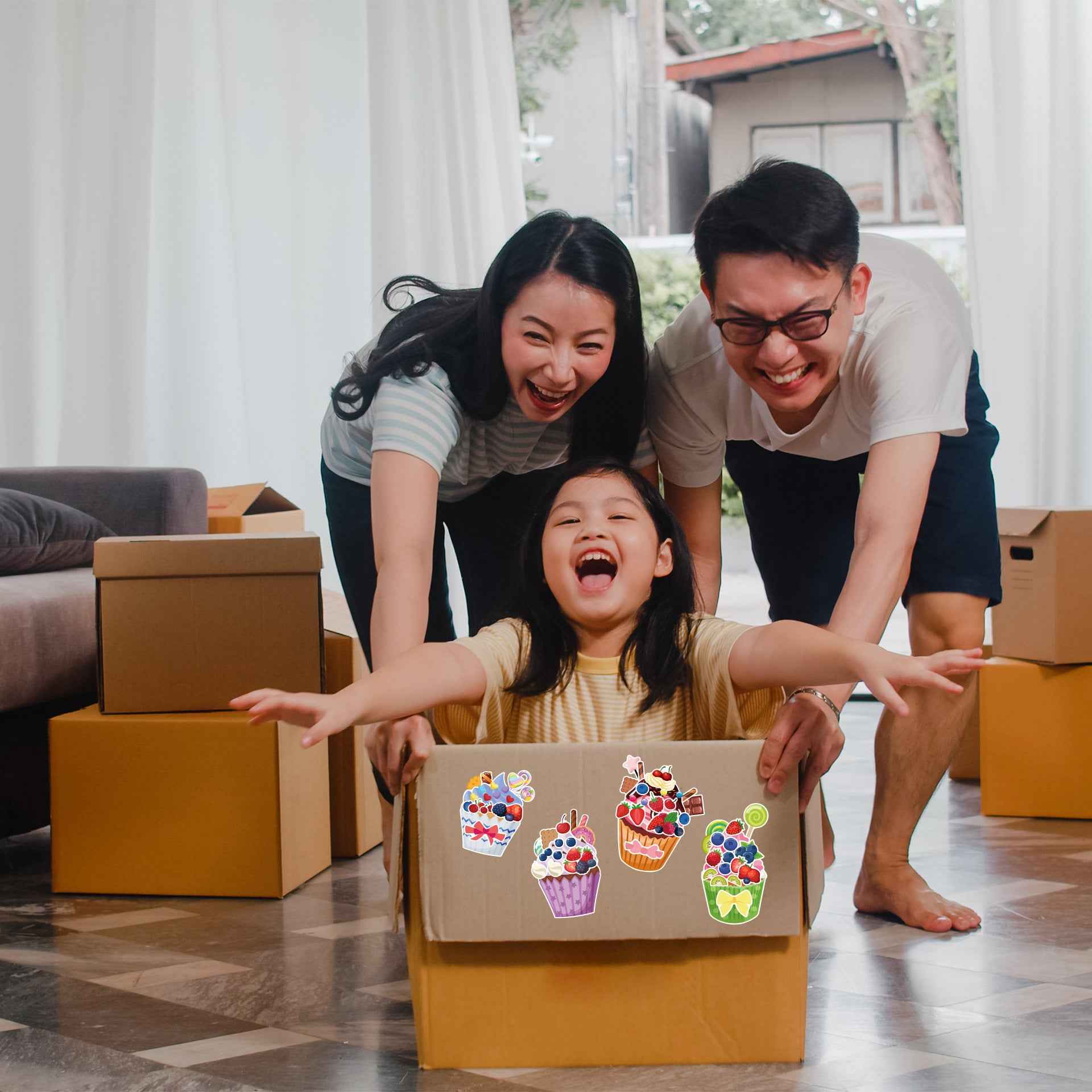 Make a Face Strawberry Ice Cream Stickers for Kids 24 Sheets