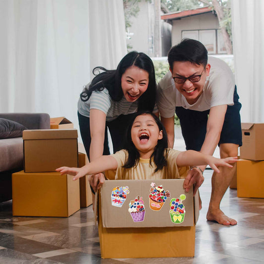 Make a Face Strawberry Ice Cream Stickers for Kids 24 Sheets