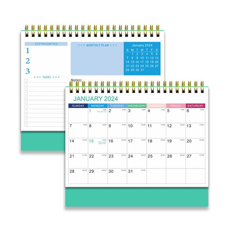 Small Desk Calendar 2024-2025,with To-do List Notes for Office School