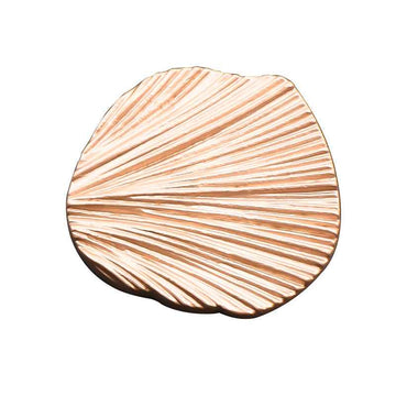 Gold leaf metal button, round face with engraved radial lines