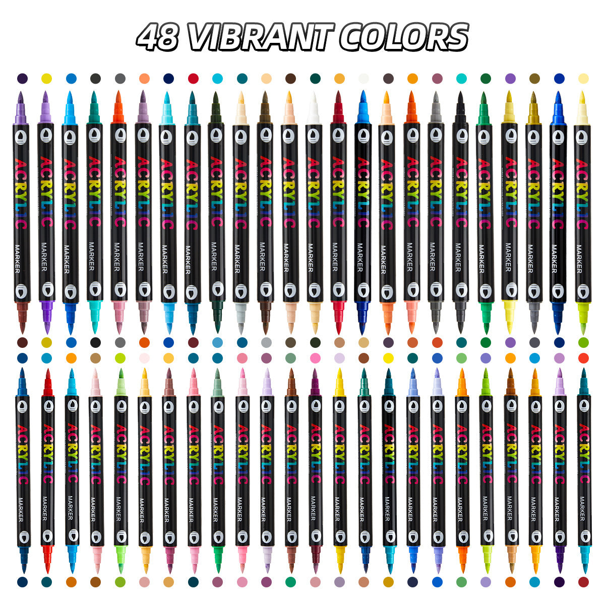 12-84 Pack 168 Colors Dual Brush Tip Acrylic Paint Markers