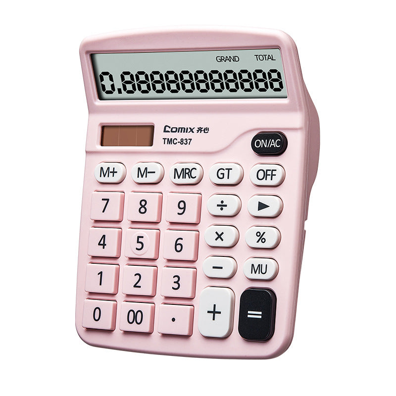 Comix TMC-837 Desktop Calculator Solar Battery Dual Power 12 Digits