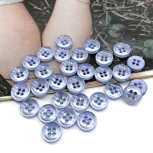Pastel blue round 4-hole shirt buttons, assorted buttons with four holes