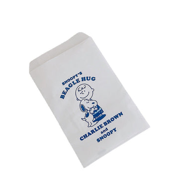 4.5x7 Inch 50 Pack Small Flat Paper Bags Blue Charlie Brown and Snoopy for Party Favor