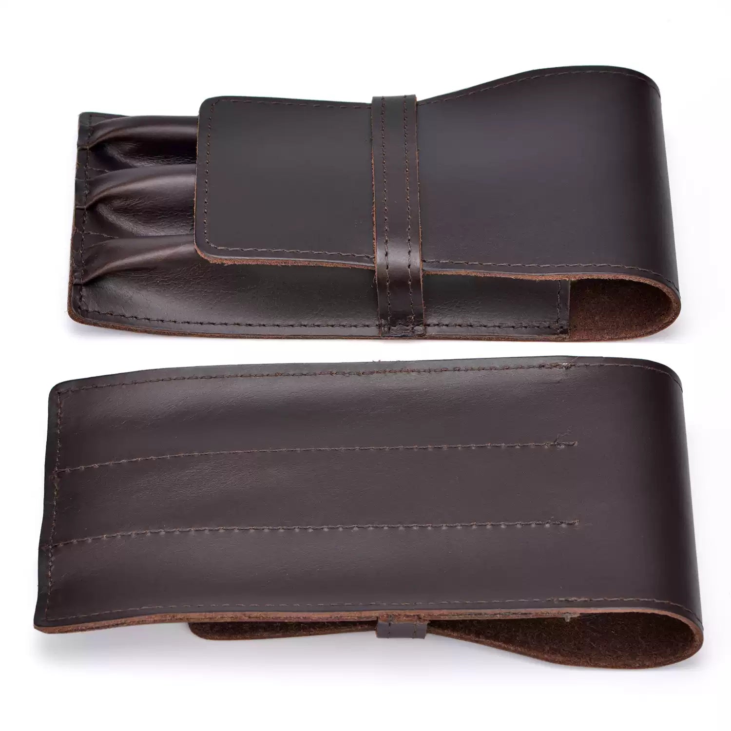 Asvine 3-Pen Handmade Oil-Tanned Genuine Leather Pen Pouch | Fountain Pen Carry Case & Protector