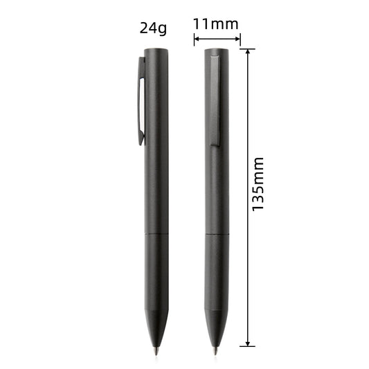 Matte Dark Gray Metal Ballpoint Pen | Twist Mechanism | Black Ink 1.0mm | 10-Pack